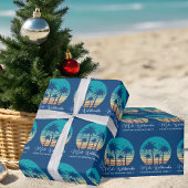 Mele Kalikimaka Tropical Sunset Custom Christmas Geschenkpapier