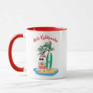 Mele Kalikimaka Tropical Surfen Santa Weihnachten Tasse