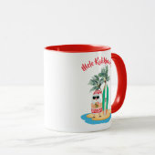 Mele Kalikimaka Tropical Surfing Weihnachten Tasse (VorderseiteRechts)