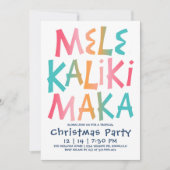 Mele Kalikimaka Tropical Typografy Christmas Einladung (Vorderseite)