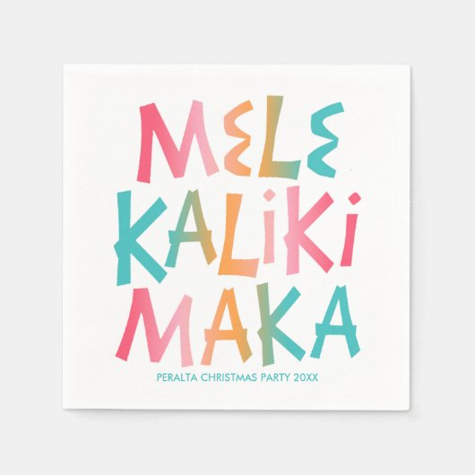 Mele Kalikimaka Tropical Typografy Christmas Serviette (Vorderseite)