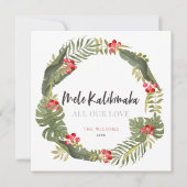 Mele Kalikimaka Tropical Wreath Feiertagskarte (Vorderseite)