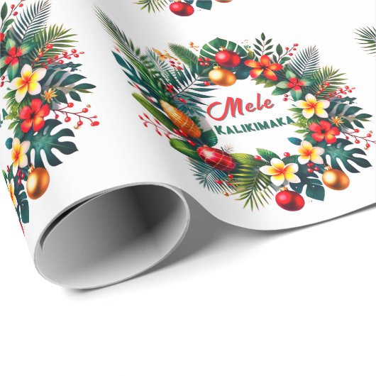 Mele Kalikimaka -Tropical  Xmas Geschenkpapier (Rolleneckpunkt)