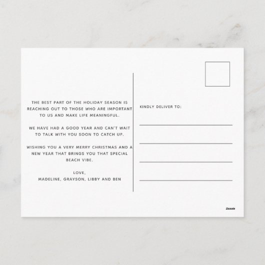 Mele Kalikimaka Tropische Blume Foto Postkarte (Rückseite)