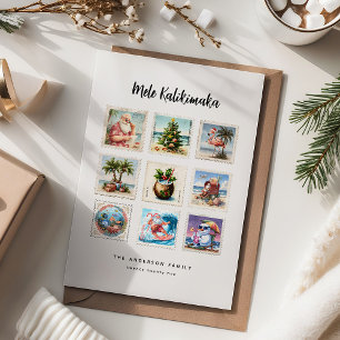 Mele Kalikimaka Tropische Briefmarke Feiertagskarte