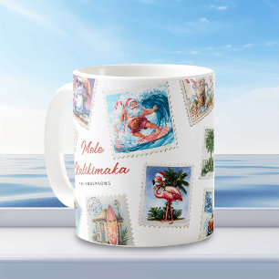 Mele Kalikimaka Tropische Briefmarke Kaffeetasse