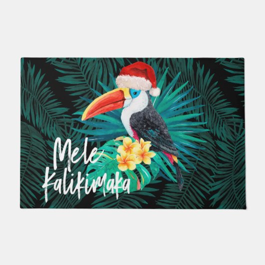 Mele Kalikimaka tropische Dschungel-Vögel Fußmatte (Vorderseite)
