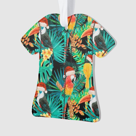 Mele Kalikimaka Tropische Jungle Birds Ornament (Vorderseite)