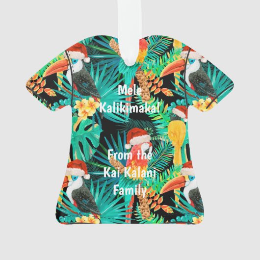 Mele Kalikimaka Tropische Jungle Birds Ornament (Rückseite)