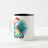 Mele Kalikimaka Tropische Jungle Birds Zweifarbige Tasse (Vorderseite Links)