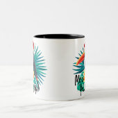 Mele Kalikimaka Tropische Jungle Birds Zweifarbige Tasse (Mittel)