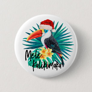 Mele Kalikimaka Tropische Jungle-Vögel Button