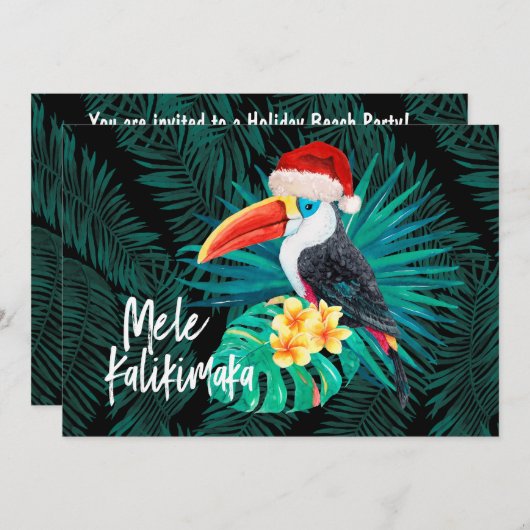 Mele Kalikimaka Tropische Jungle-Vögel Einladung (Vorne/Hinten)