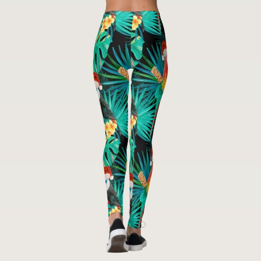 Mele Kalikimaka Tropische Jungle-Vögel Leggings (Rückseite)