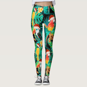 Mele Kalikimaka Tropische Jungle-Vögel Leggings