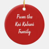 Mele Kalikimaka Tropische Jungvögel Keramik Ornament (Hinten)