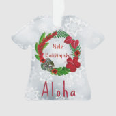 Mele Kalikimaka Tropischer Wreath Ornament (Vorderseite)