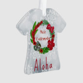 Mele Kalikimaka Tropischer Wreath Ornament (Vorderseite)