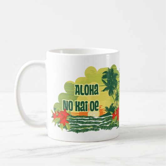 Mele Kalikimaka tropisches Kaffeetasse (Links)
