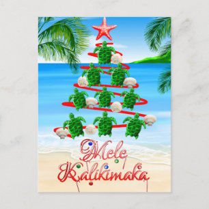 Mele Kalikimaka Turtles Postkarte