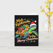 Mele Kalikimaka Turtley Have A Merry Christmas Karte (Gelbe Blume)