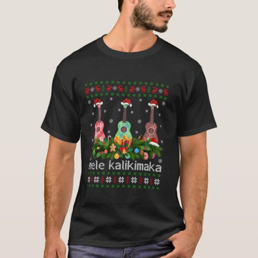 Mele Kalikimaka Ukulele Guitar Gift Ugly Ukulele C T-Shirt (Vorderseite)