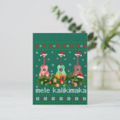 Mele Kalikimaka Ukulele Guitar Gift Ugly Ukulele Postkarte (Stehend Vorderseite)