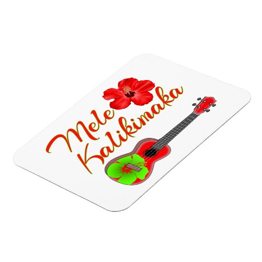 Mele Kalikimaka Ukulele Magnet (Linke Seite)