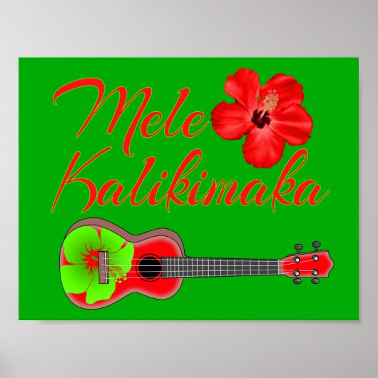 Mele Kalikimaka Ukulele Poster (Vorne)