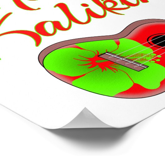 Mele Kalikimaka Ukulele Poster (Ecke)