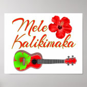 Mele Kalikimaka Ukulele Poster (Vorne)