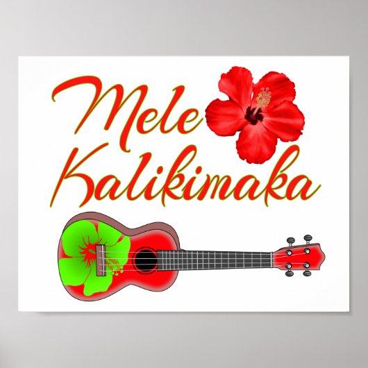 Mele Kalikimaka Ukulele Poster (Vorne)