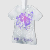 Mele Kalikimaka und Aloha Grußveranstaltung Ornament (Vorderseite)