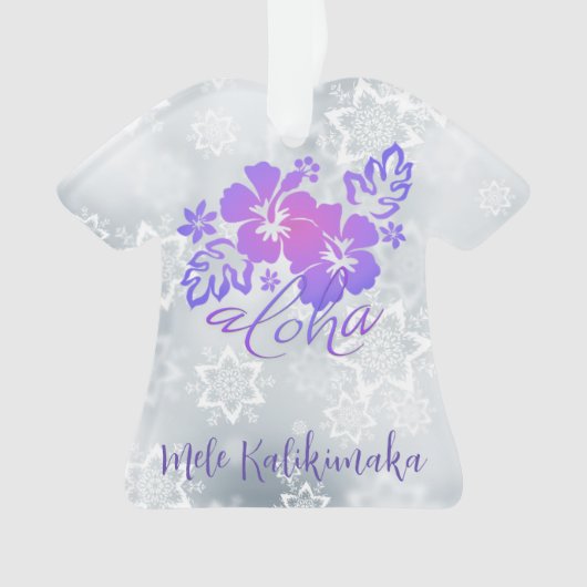 Mele Kalikimaka und Aloha Grußveranstaltung Ornament (Vorderseite)