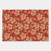 Mele Kalikimaka Vintager Pareau Hawaiianischer Hib Geschenkpapier Set (Vorderseite)