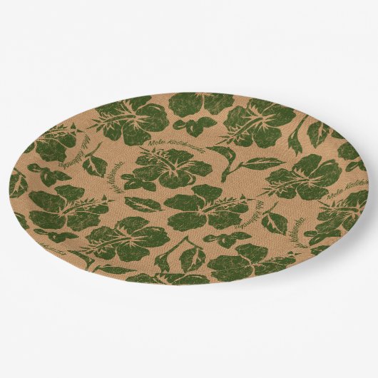 Mele Kalikimaka Vintager Pareau Pappteller (Schrägansicht)