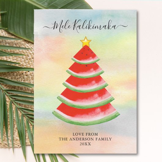 Mele Kalikimaka Watermelon Feiertagskarte
