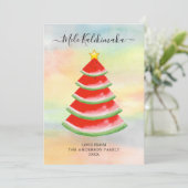 Mele Kalikimaka Watermelon Feiertagskarte (Stehend Vorderseite)