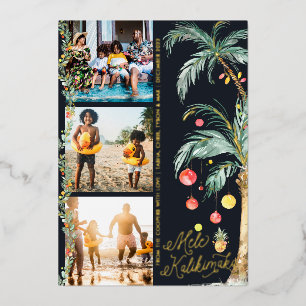 Mele Kalikimaka Weihnachts-Fotocollage-Karte Folien Feiertagskarte