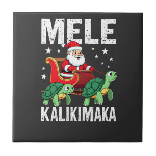 Mele Kalikimaka Weihnachts-Shirt Santa Schlitten Fliese
