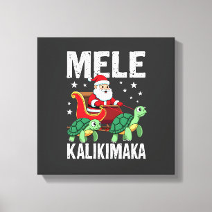 Mele Kalikimaka Weihnachts-Shirt Santa Schlitten Leinwanddruck