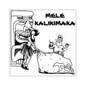 Mele Kalikimaka - Weihnachts-Tiki und Santa Gummistempel (Prägung)