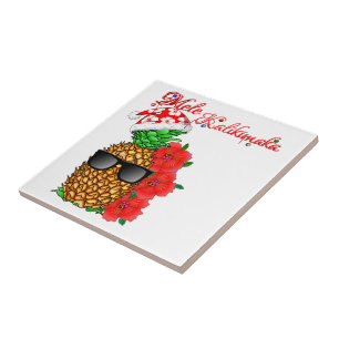 Mele Kalikimaka Weihnachtsananas Fliese