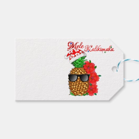 Mele Kalikimaka Weihnachtsananas Geschenkanhänger (Vorderseite (Horizontal))