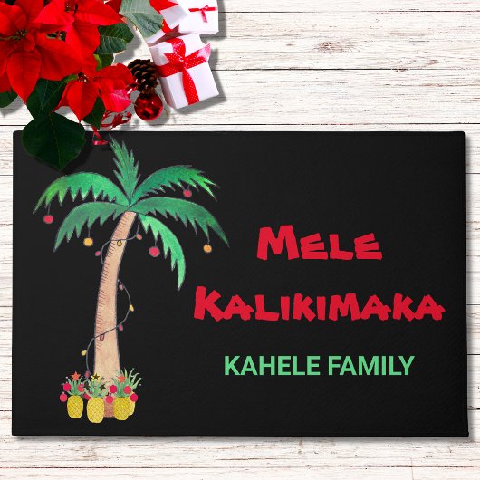 Mele Kalikimaka Weihnachtsananas Palmenname Fußmatte