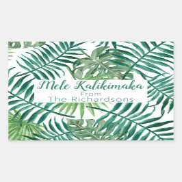 Mele Kalikimaka Weihnachtsferien-Typografie Rechteckiger Aufkleber