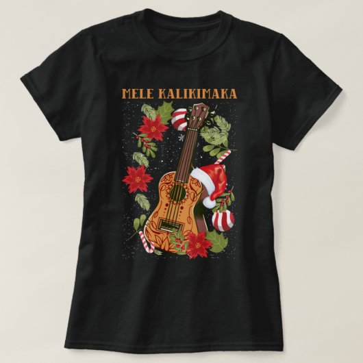 MELE KALIKIMAKA Weihnachtsgeschenk Ukulele Hawaii T-Shirt (Design vorne)