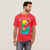 Mele Kalikimaka Weihnachtsmann Surfen T-Shirt (Vorne ganz)