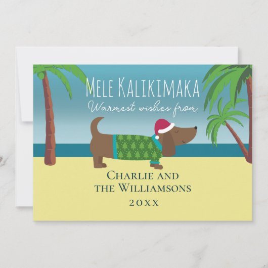 Mele Kalikimaka Weiner Flat Christmas Feiertagskarte (Vorderseite)