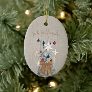 Mele Kalikimaka, Zuckerpflaume Keramik Ornament